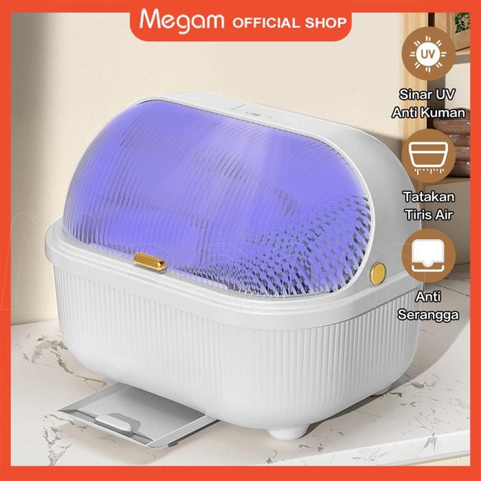 BELI LOKALMegam Rak Piring Tertutup Plastik Pengering Mini Tutup/Tempat Botol Susu Bayi Tempat