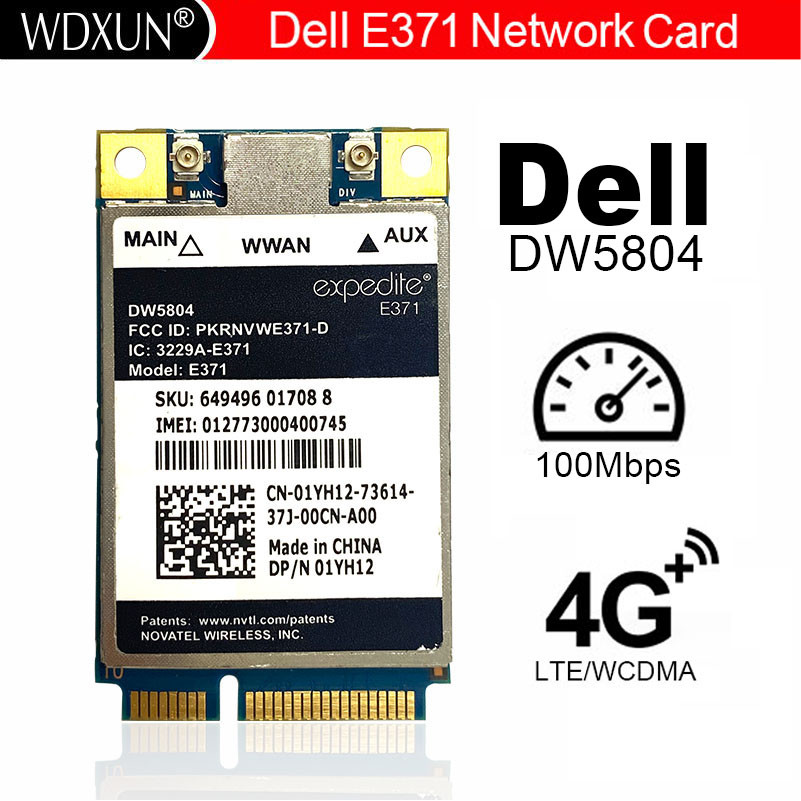 Dell Original Wireless Dw5804 4g Lte/wwan Mobile Broadband 01yh12 E371 Mini Pci-e 3g/4g Internal