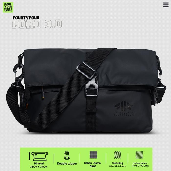 FOURTYFOUR FORD 3.0 - Tas Selempang Pria Casual 2 in 1 Sling Bag dan juga Tote Bag Slingbag