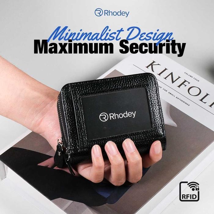 Dompet Kartu Kredit ATM Pria Dengan Sinyal RFID Tempat Kartu Uang Bahan Kulit Sintetis