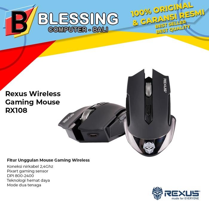 (Expert) Mouse Rexus Xierra RX108 Rechargeable Wireless / Mouse Rexus RX108