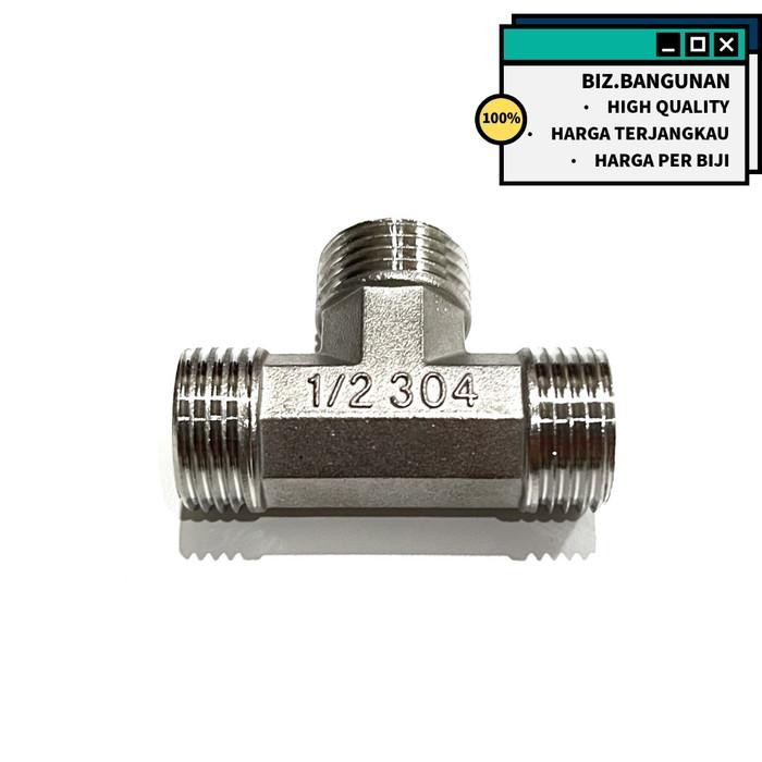 Expert TEE DRAT LUAR STAINLESS 1/2 - SAMBUNGAN KRAN PIPA SOK T