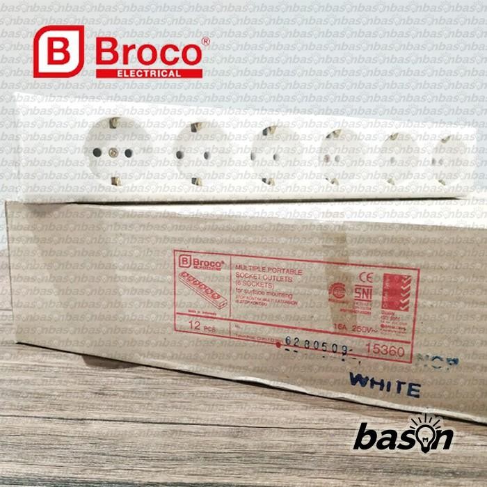BROCO 15360 NCP 16A 250V SNI - STOP KONTAK 6 LUBANG TANPA KABEL