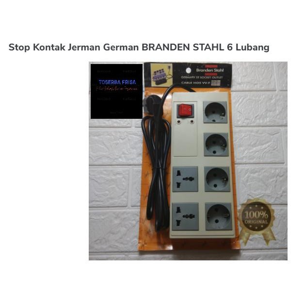 STOP KONTAK JERMAN GERMAN BRANDEN STAHL 6 LUBANG
