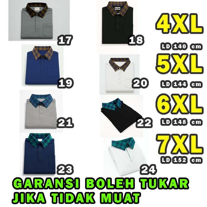 kaos polo kerah kotak polos hem baju atasan pria cowok laki laki jumbo bsize oversize regular