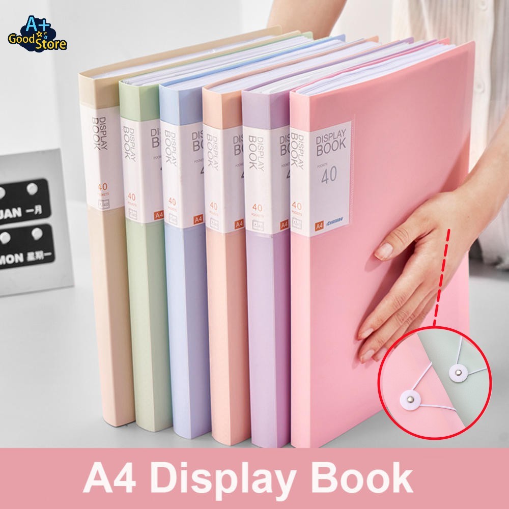 

A4 File Folder Display Book With Buckle 30/60 Pages Transparent Insert Paper Document Organizer Bag