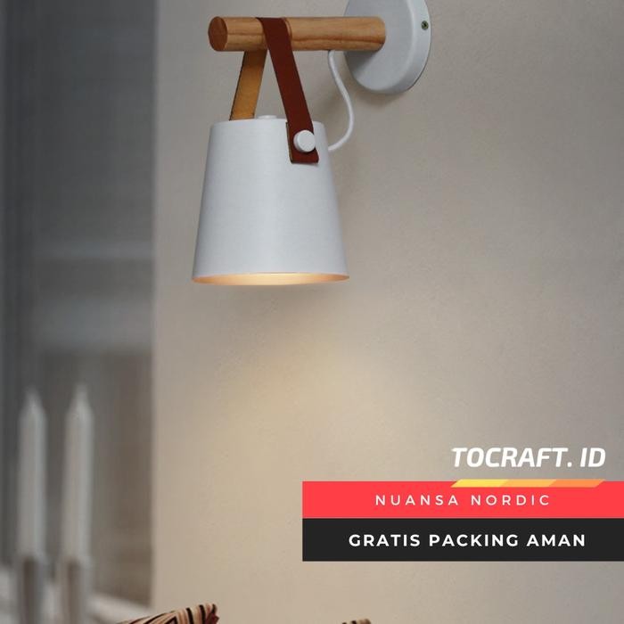 Cover Lampu Hias Dinding Estetik Nordic Ruang Tamu Gantungan Kayu