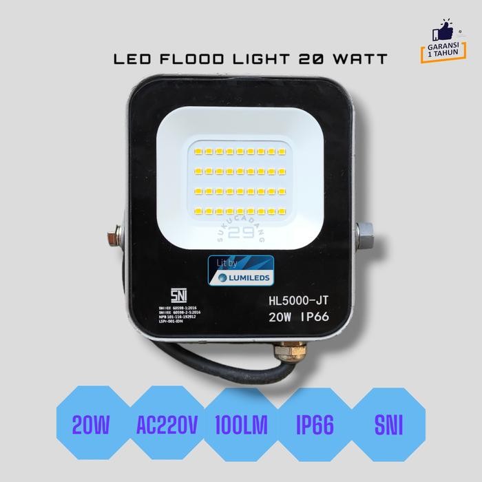 LAMPU SOROT 20W LED TEMBAK FLOOD LIGHT 20 WATT IP66
