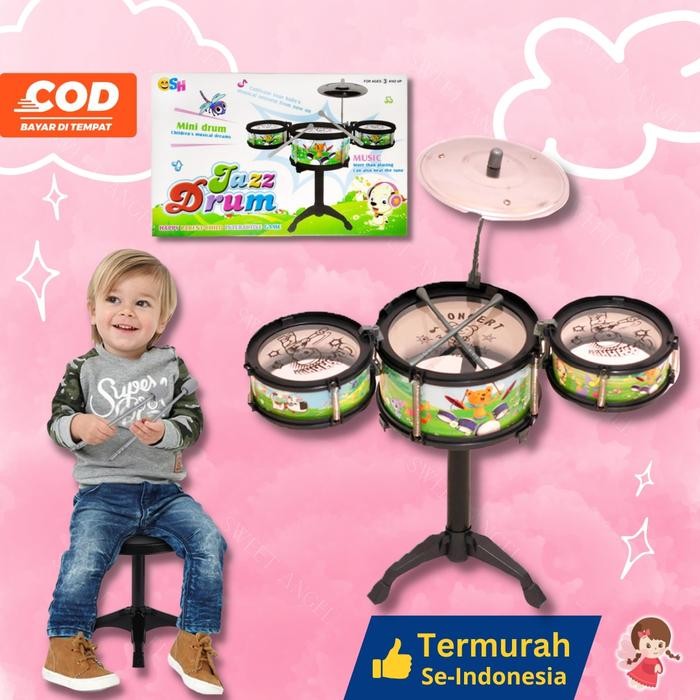 MAINAN DRUM SET ANAK KECIL LUCU BAGUS MUSIK DRUMMER JAZZ KIDS PEMAIN SH 1231 1232 1235 & NO. 6691 &