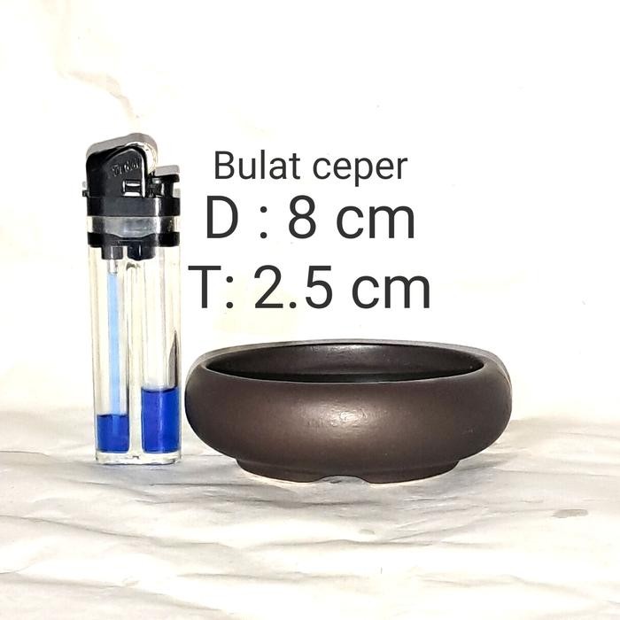 pot keramik bonsai mame/sito bulat ceper.