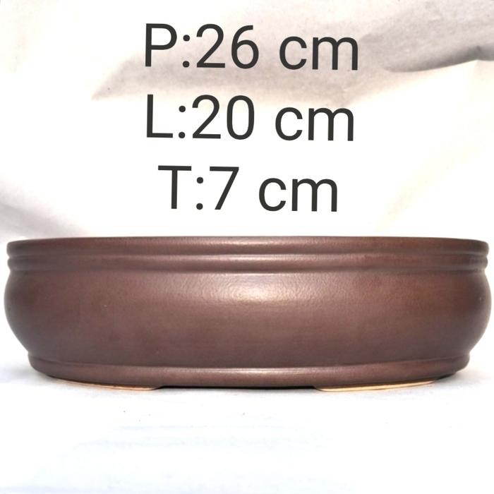 pot bonsai keramik oval