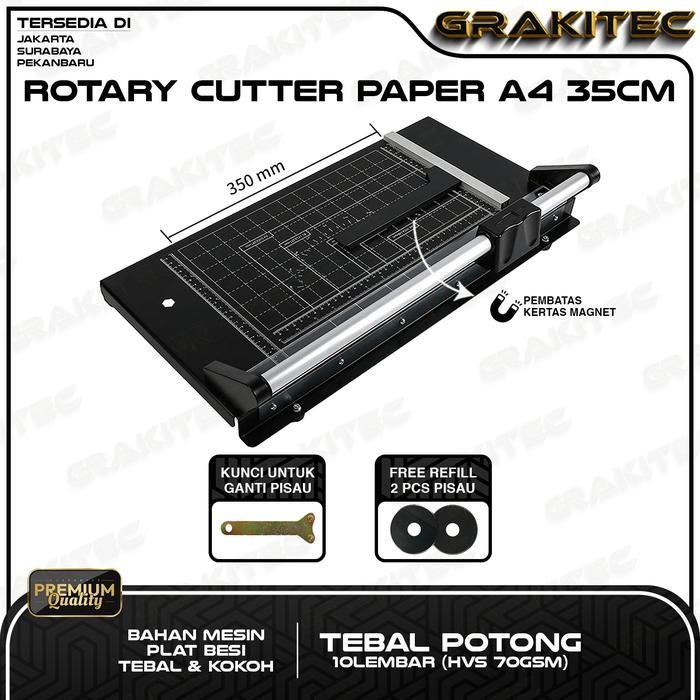 

AT Grakitec Rotary Paper Cutter Trimmer A4 35 cm - Alat Potong / Pemotong kertas Hvs, Kertas foto