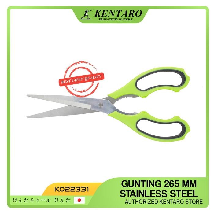 

AT GUNTING SCISSOR 265MM STAINLESS STEEL PP HANDLE TAJAM KENTARO TOOLS