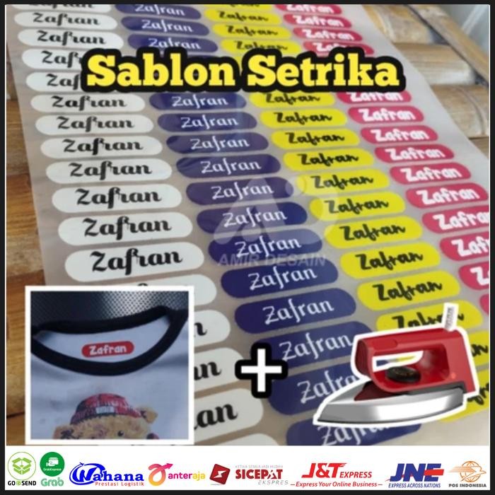 

AT Stiker Nama Label Printing DTF Sablon Setrika / Sablon Stiker Setrika Label Nama/ Label Nama