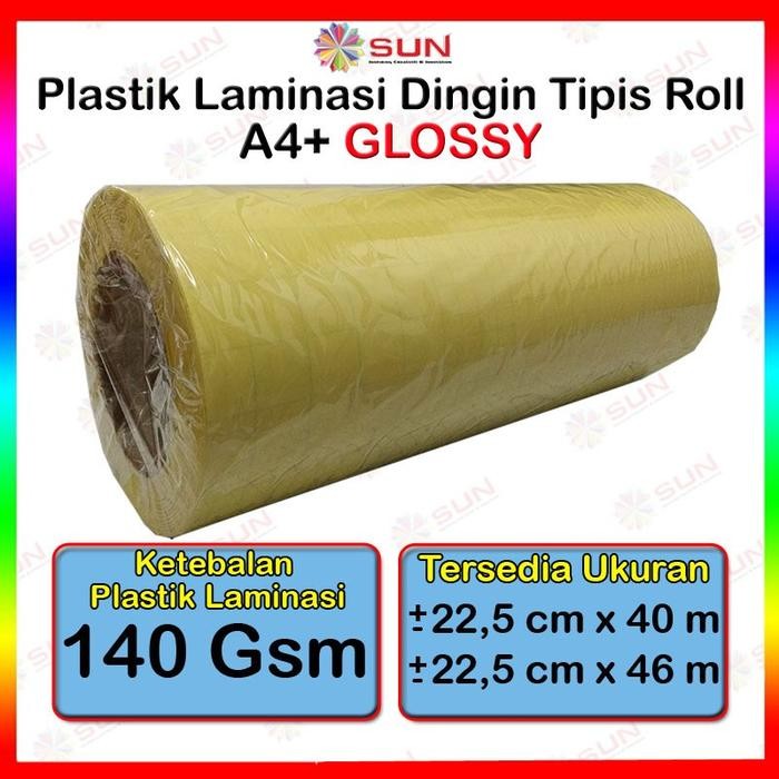 

AT Plastik Laminasi Dingin Tipis Roll A4+ 140 micron uk 22,5cm - Motif Glossy, Doff Matte ( Sticker