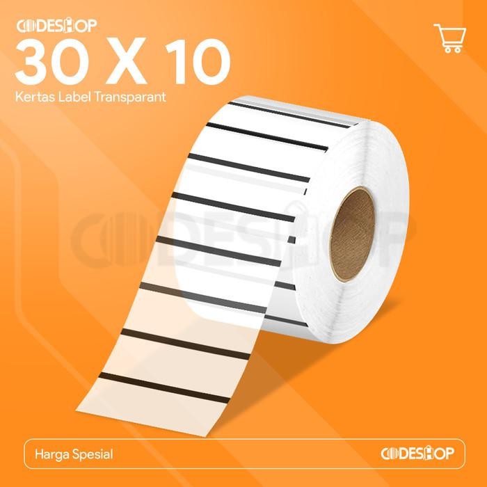 

AT Kertas Stiker Label 30 x 10 mm Transparant Black Mark 30x10 Transparan