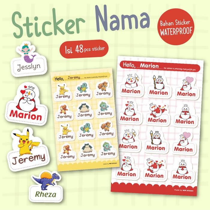 

AT Sticker Nama Custom Waterproof/ Label Sticker