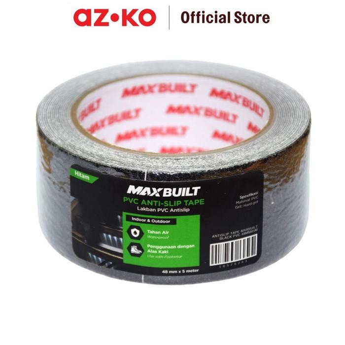 

AT AZKO Maxbuilt 4.8 cmx5 mtr Isolasi Anti Slip Pvc - Hitam Tape Safetywalk Lakban Anti Slip