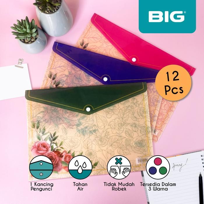 

AT BIG Map Kancing 1 Plastik Rose Motif Bunga Mawar/ Map Dokumen Kancing 1 Rose Motif Bunga Mawar F4