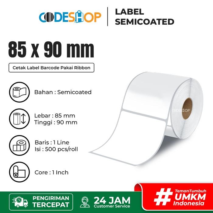 

AT Codeshop Stiker Label Barcode Semicoated 85x90 1 line isi 500 pcs