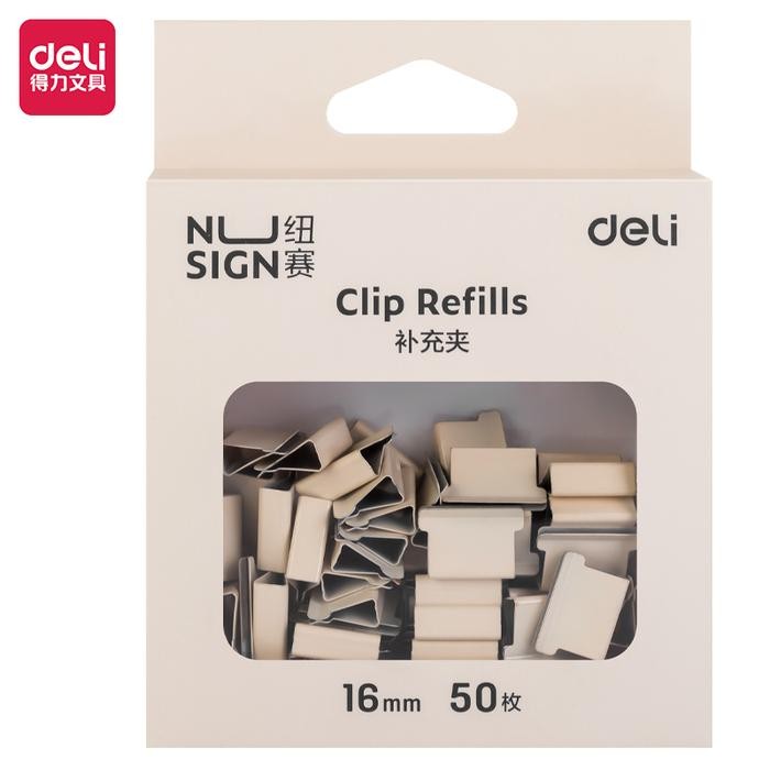 

AT Deli x Nusign Fastener Clip Refill / Refill Binder Clip / Isi Penjepit Kertas Otomatis Isi 50