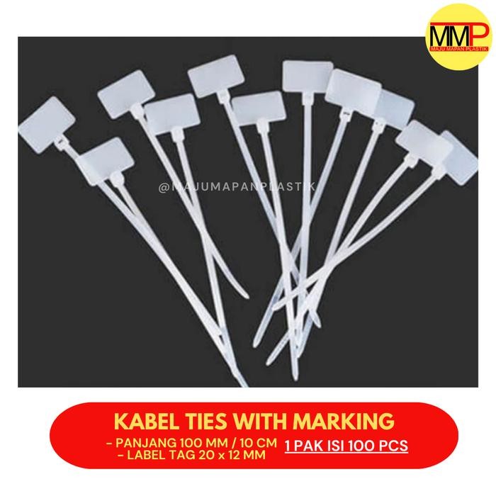 

AT Kabel Ties Marking Label / Pengikat Kabel Tag 100mm / Label Marker