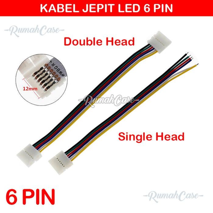 Kabel Jepit 6 Pin Smart LED strip konektor 6pin rgb RGBW