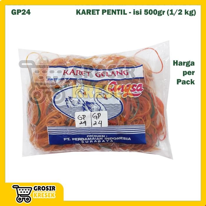 

AT [BKS] Karet Pentil Kiloan isi 500 gram Dua Angsa Gelang Tebal GP24