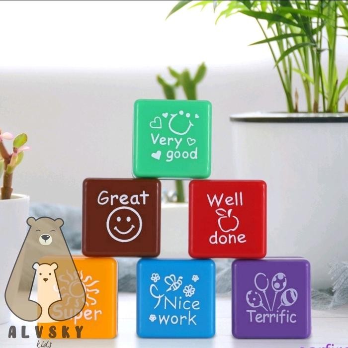 

AT REWARD STAMP ISI 6 PCS / STEMPEL PENILAIAN REWARD ANAK TK / PAUD Blue Kids