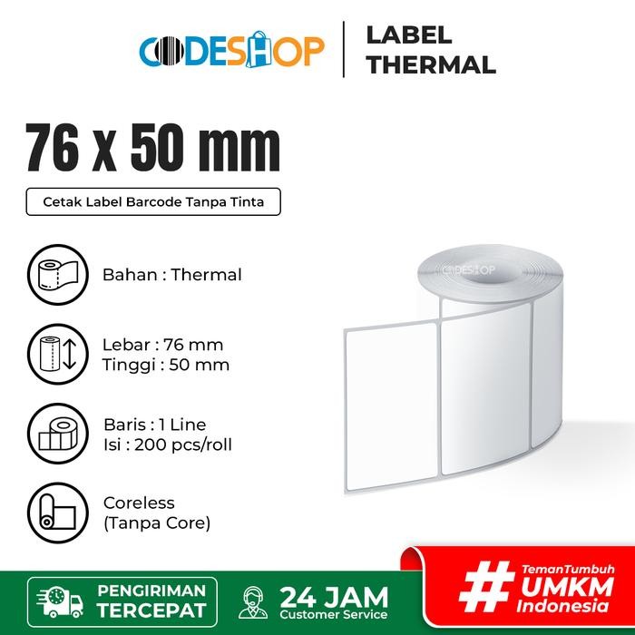 

AT Stiker Label Thermal Mobile Printer Bluetooth 80mm 76 x 50 mm / 80x50