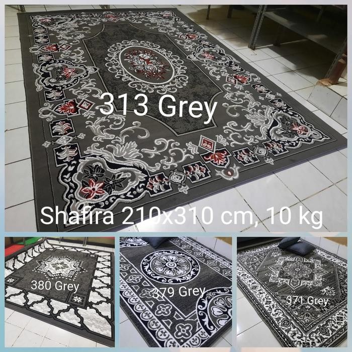 Permadani Shafira 210X310 Karpet Jumbo Grey Abu Abu Motif Klasik Besar