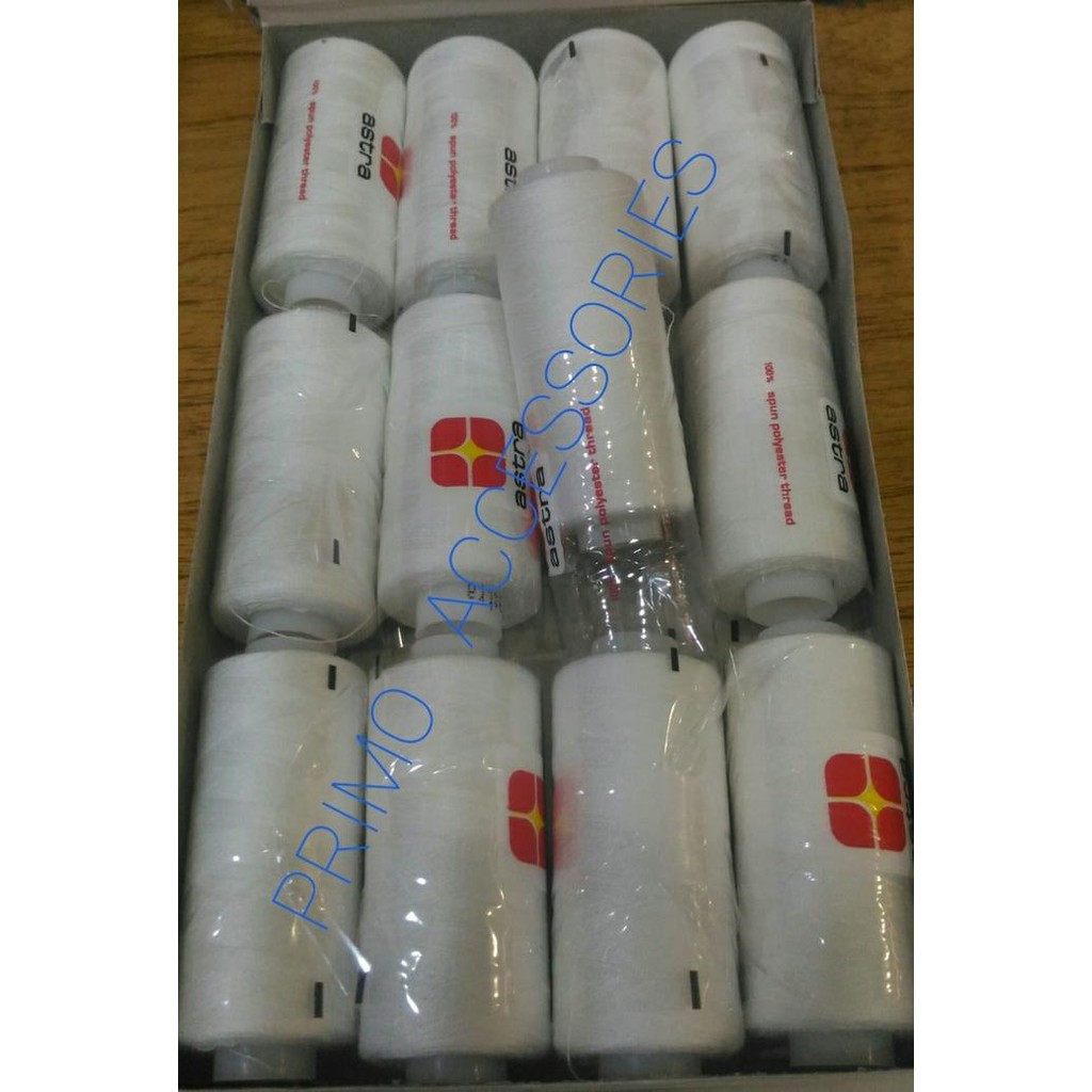 

AT Benang Jahit "ASTRA" ORIGINAL 500 Yds-Broken White-Lusinan 1box=1warna