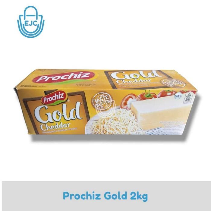 

(Expert) Keju Prochiz Gold Cheddar Box 2kg Keju Parut Serbaguna
