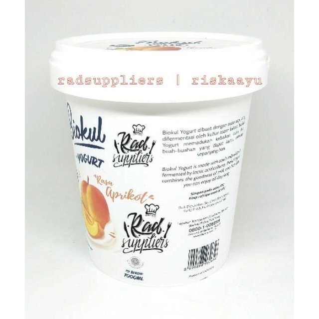 

(Expert) Biokul Stirred Yogurt APRICOT 1Liter, Yogurt Kental rasa Apricot, Premium Quality, BEST