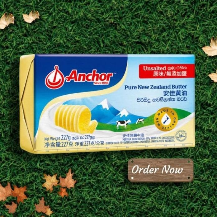 

(Expert) Butter Anchor Unsalted Anchor Butter Pats New Zealand 200 Gram
