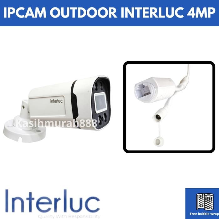 Ipcam Outdoor Colorvu 4Mp Interluc - Cctv Ipcam Interluc 4Mp Colorvu Gratisongkir