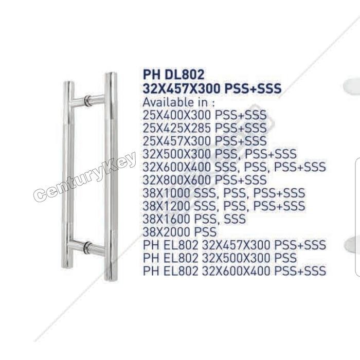 Pull Handle H Dekkson DL 802 Pipa PH DL802 38x1600 SSS