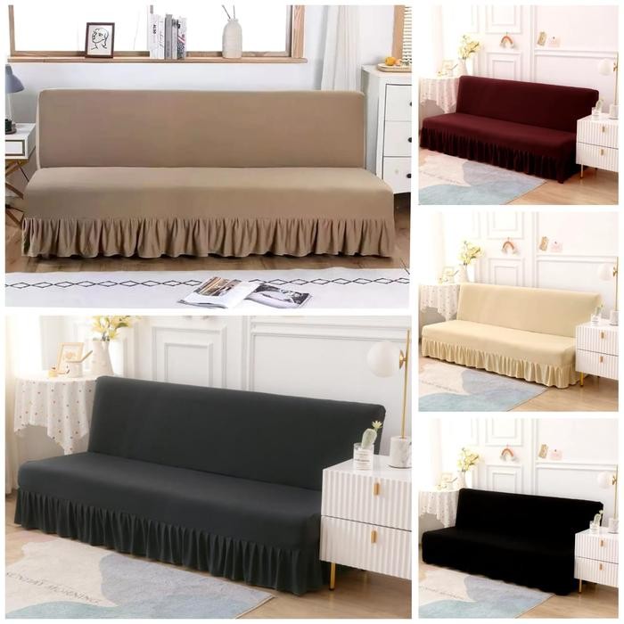 Sarung PELINDUNG sofa bed INFORMA elastis / Cover RUMBAI sofa bed stretch