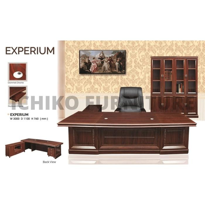 Meja Kayu Eksekutif Experium - Iiko Direktur Kantor Wood Exclusive