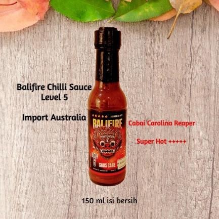 

TERMURAH Carolina Reaper Level 5 Saus Sambal Teedas Balifire Saus Cabe -150ml READY STOCK