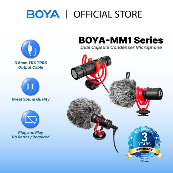 BOYA Lavalier Microfone BY-M1/BY-MM1 Series Mikrofon Omnidirection Kabel Untuk Smartphone DSLR PC