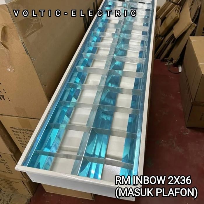 KAP LAMPU RM 2x36 HOUSING LAMPU TL RM 2X36 INBOW HOUSING LAMPU RM INBOW 2X36/2X16W SET LED PHILIPS