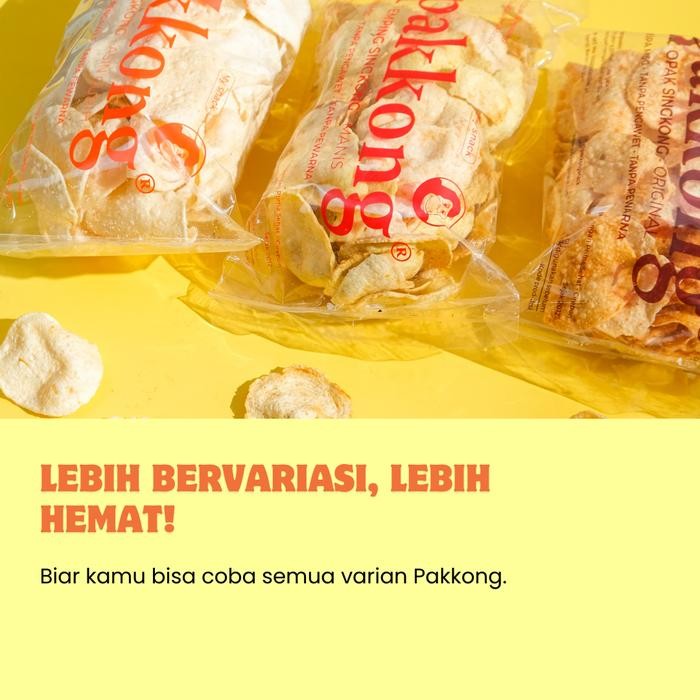 

(Bundling Isi 3) Pakkong Snack Paket Semua Varian - Isi Opak Singkong Original, Emping Manis