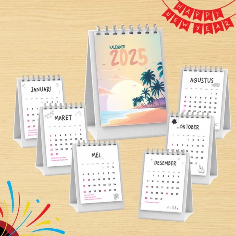 

Kalender 2025 / Calender 2025 / Kalender Meja 2025 Happy New Year / Kalender Mini 2025