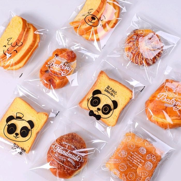100Pcs Plastik Opp tebal kemasan lucu untuk Roti Bakpao Donat 15x18+3