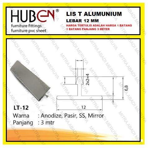 Profil Alumunium Lis Penutup Celah Tali Air LT Lis T Aluminium 12 mm