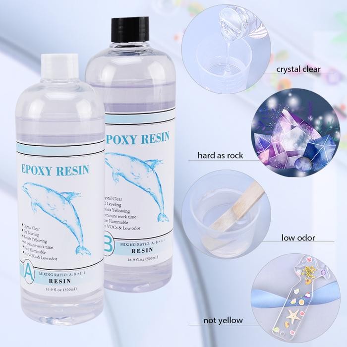 Epoxy resin bening clear keras + hardener Terlaris