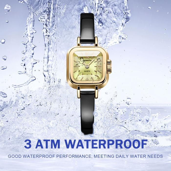Rebirth Jam Tangan Wanita Kasual Tali Kulit Anti Air Jam Tangan Cewek Watch