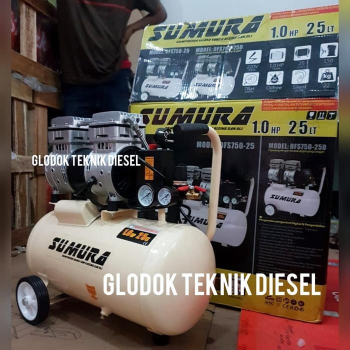 Kompresor Oilless 1 Hp Matrix Oil Free Compressor Ofs750-25 Oil Less
