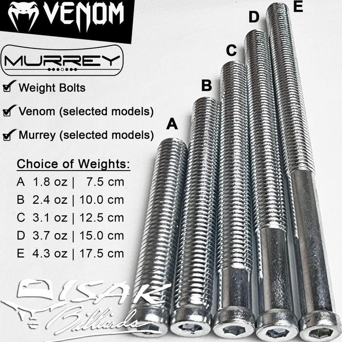 Murrey Venom Weight Bolt - Baut Pemberat Cue Stick Billiard Biliar